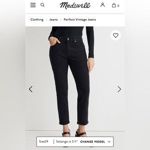 Madewell The Mid-Rise Perfect Vintage Jeans in Clean Black Wash